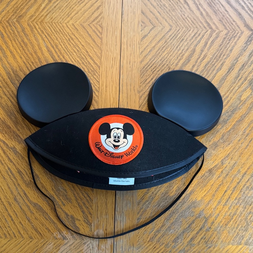 Disney Black Mickey Mouse Ears with Brandon in Red Embroidery